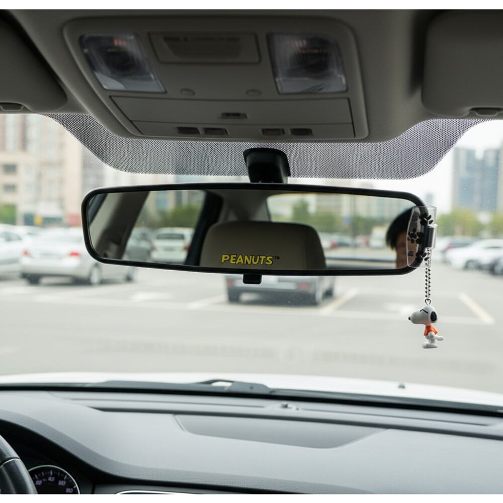 🆕 DinoVille Peanut Car Rearview Wide Mirror with Snoopy Charm